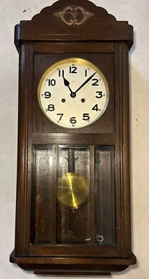 Signed Mauthe FMS German Box Vienna Regulator Black Forest Wall Clock • £141.88