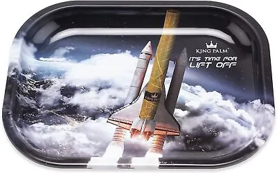 King Palm | Metal Rolling Tray | Smoke Accessories | Lift Off | 7 X 5.5 Inch • $6.99