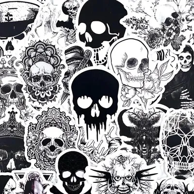 Horror Black And White 50 Characters Gothic Sticker Bomb Laptop Vinyl Decals NEW • £4.66