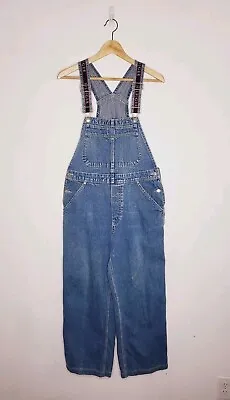 Vintage TOMMY HILFIGER 90'S Spellout Denim Overalls Blue Size Small • £67.15