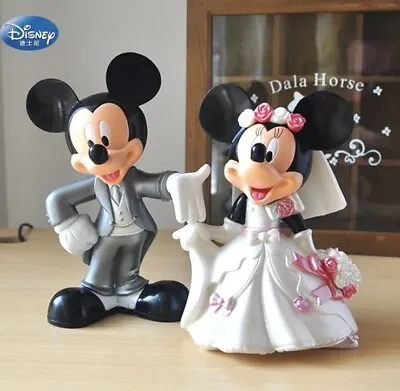 Mickey Mouse Minnie Mouse Bride & Groom Disney  Wedding 7cm Figures 🇬🇧 • £14.99