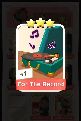 Set 14 For The Record - Monopoly Go 3 Star Card Sticker ⭐⭐⭐ • $1.99