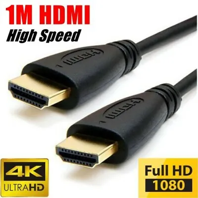 $3.12 • Buy 1M 4K High Speed HDMI Ethernet Cable Ultra HD 2160p 1080p 3D ARC HEC