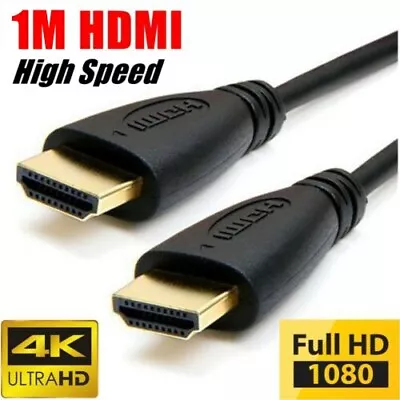 $3.12 • Buy 1M 4K High Speed HDMI Ethernet Cable Ultra HD 2160p 1080p 3D ARC HEC