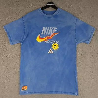 Nike Sportswear Shirt Mens Small Blue Max90 Vintage Wash Short Sleeve Team Tee • $22.45