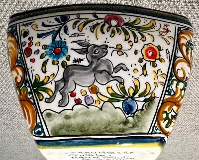 Vintage Ceramics De Coimbra Bowl Portugal SECXVII Hand Painted Square 5 1/2  Dia • $74.95