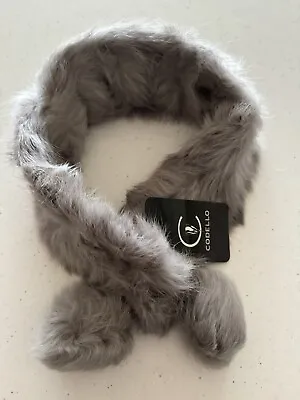 Codello Real Rabbit Fur Scarf Choker Collar New Grey • $12