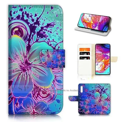 ( For Optus X Power 2 ) Flip Wallet Case Cover AJ40447 Abstract Flower • $12.99