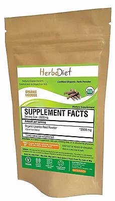 £1.97 • Buy Organic Licorice Root Powder Liquorice PURE Mulethi Premium Quality Glycyrrhiza 