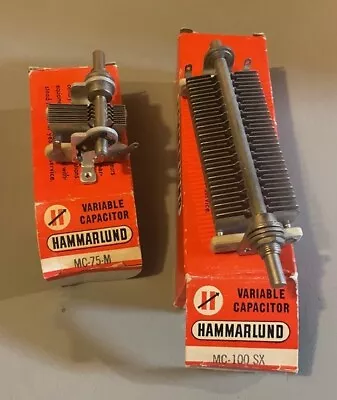 Two Hahammarlund Air Variable Capacitors 75pf And 100pf • $15