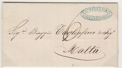 1866 Berdiansk- Constantinople -Malta Entire  Fwd Agent V20 Decandia • $5.22