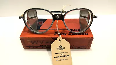 Vintage Willson Clear Motorcycle Safety Glasses Mesh Side Shields W/Box • $65