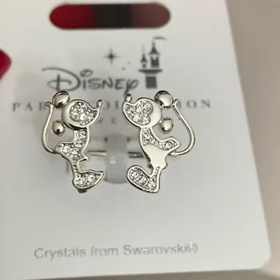 Disney Parks Adjustable Ring Mickey Minnie Kiss With Crystals By Swarovski NEW • $17.95