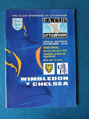 Wimbledon V Chelsea FA Cup Semi Final Programme 13/4/97 • £6.99