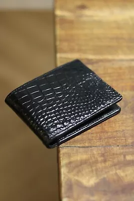 Real Black Crocodile Alligator Belly Leather Bìold Wallet Men Leather Freeship ! • $24.15