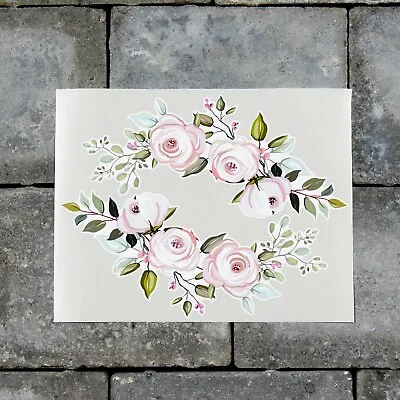 £3.99 • Buy 2 X Pink Rose Flower Vinyl Stickers Decals Wall MacBook Laptop IPad - SKU7188