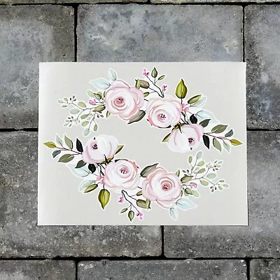 £3.99 • Buy 2 X Pink Rose Flower Vinyl Stickers Decals Wall MacBook Laptop IPad - SKU7188