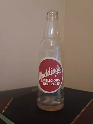 Vintage Soda Bottle - Madding's Beverages -Vincennes Indiana • $3.19