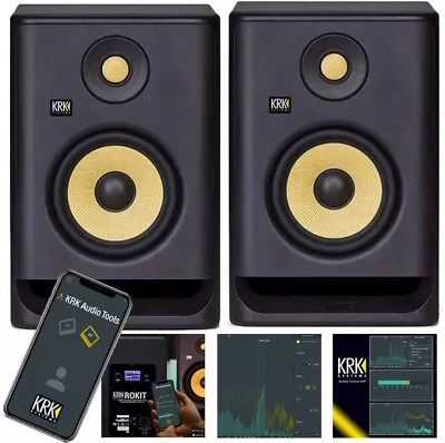 £372 • Buy KRK Rokit RP5 G4 Powered DJ Studio Monitors - Pair - Brand New - Boxed