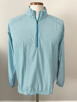 Peter Millar Wind 4 1/2 Zip Golf Windbreaker Shirt Jacket Sz L Houndstooth • $23.99