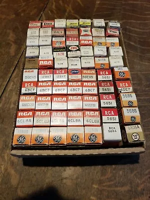 Vtg Lot Of 70 Radio Vacuum Tubes - NOS Used Untested 12AU6 6CL8 6U9 12BV7 5651 + • $35