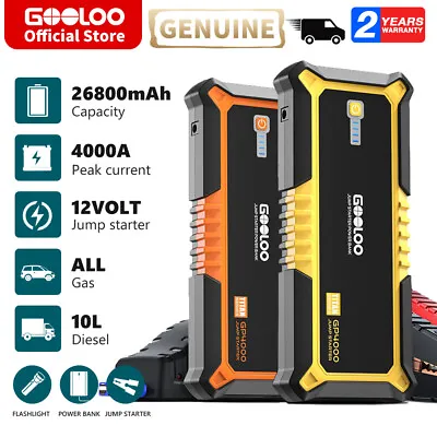 4000A GOOLOO Portable Car Jump Starter Power Bank Pack Battery Charger Booster • $149.99