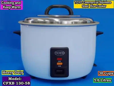 TOYO Commercial Big Rice Cooker 30 Cups/5.6L (Non-Stick Inner Pot) CFXB130-58  • $185.25