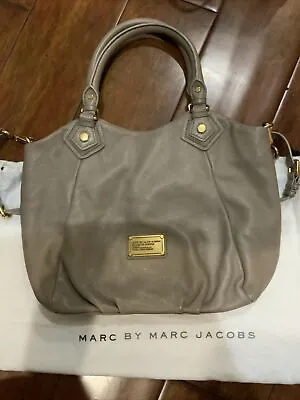 Marc By Marc Jacobs Classic Q Francesca Leather Shoulder Satchel Large-Taupe • $65