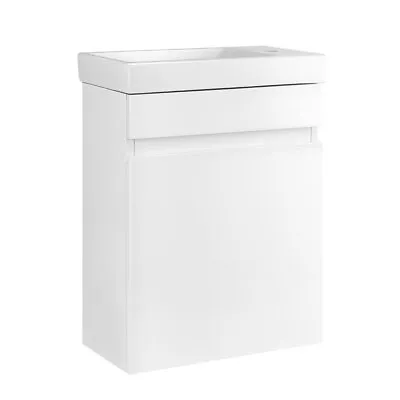 Cefito Vanity Unit 400mm Basin Bathroom Cabinet Storage Wall Hung Sink White • $125.95