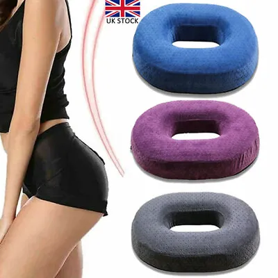 Coccyx Pain Relief Memory Foam Comfort Donut Ring Chair Seat Cushion Pillow UK • £11.84