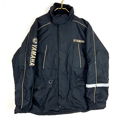 Vintage Yamaha Snowmobile Racing Full Zip Jacket Size XL Black • $59.49