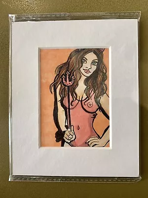 ACEO - “She Devil” Painted By: L. Fraser - Original Painting Comes Mounted • £4.99