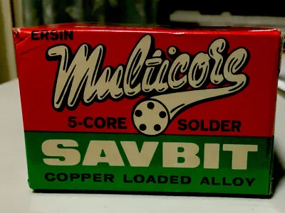 Vintage NOS 1 Lb Roll Of SAVBIT Multicore 5 Core Solder 366 FLUX Copper Loaded • $49