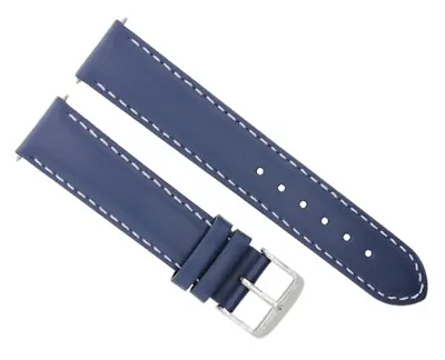 22mm Smooth Leather Watch Band Strap For Montblanc Timewalker Chrono Utv Blue Ws • $27.95