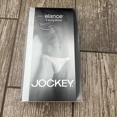 NEW Vtg Mens Jockey Elance String Bikini Briefs 2 PRS Size L Cotton 2006 Black • $28.99