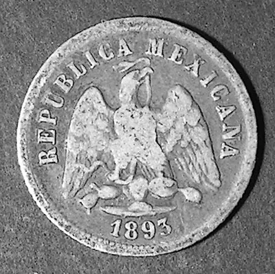 Mexico 1893 GoR 10 Centavos - Silver (2.5 G 18 Mm) KM#403.5 • $0.99