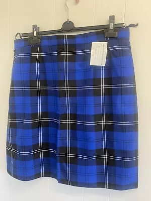 School Skirt Blue Black Plaid W36 L22 Age 16 • £4.99