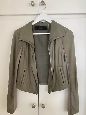 VEDA Leather Jacket Taupe Small • $50