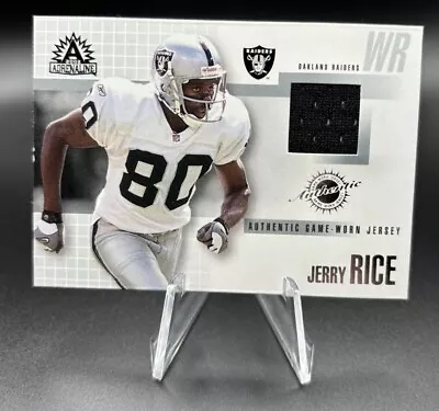 2002 Pacific Adrenaline Jerry Rice Game Worn Used Patch Raiders HOF Non Auto • $19.99