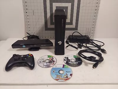 Microsoft Xbox 360 Slim 320GB Console Bundle Controller Cables TESTED WORKS • $99.99
