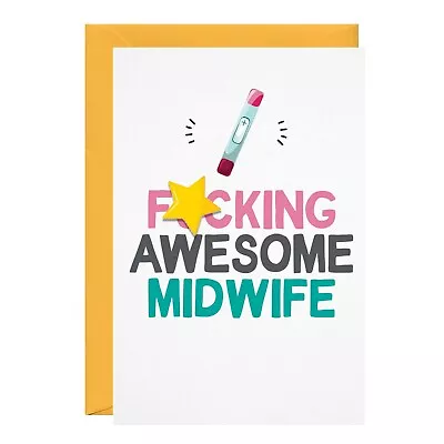 F*cking Awesome Midwife Birthday Funny Rude Gift Greeting Card - GG-047-CRD • £3.95