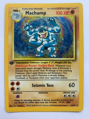 £0.99 • Buy Pokémon TCG Machamp Base Set 8/102 Holo 1st Edition Holo Rare
