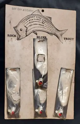 Vintage NOS Store Display Newport Fish Lures Edgewater Rock Blues Trout Bay Bay • $42.25