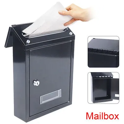 Modern Outdoor Waterproof Extra Large Drop Box Wall Mounted Mailbox With 2 Keys • $35.15