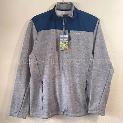 ORVIS Men's Bonded Mesh Fleece Full Zip Jacket ~ Gray ~ Sizes L XL XXL • $27.90