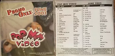 PROMO ONLY DVD Pop Mix Video 2003 June Madonna J-Lo Tina Turner Shania Twain • $23.74