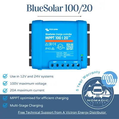 Victron Energy BlueSolar MPPT 100/20-48V Solar Charge Controller SCC110020170R • £67.99