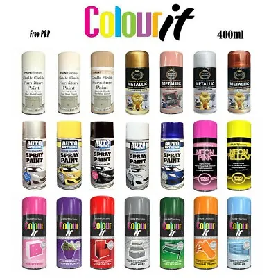 All-Purpose Aerosol Spray Paint Matt Gloss Satin Primer Metal Wood Plastic 400ML • £6.58