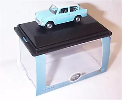 Oxford 76105007 Ford Anglia Light Blue/Ermine White 1:76 Scale New In Case • $15.97