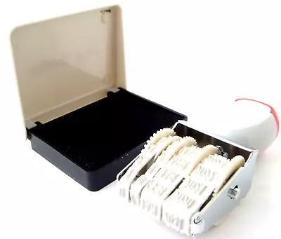 £4.75 • Buy Date Stamp Date Stamper & Black Ink Pad Rubber Adjustable Day/Month/Year Stamper